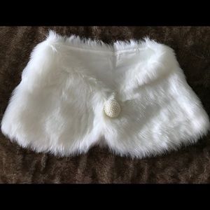 Faux Fur Shawl/Stoll/Wrap for Winter White Wedding
